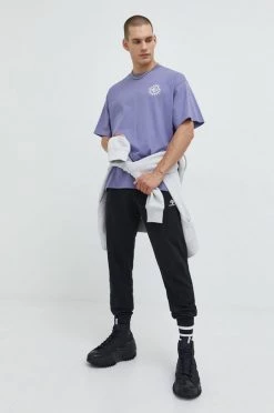 Ανδρικά Μπλουζάκια Βαμβακερό μπλουζάκι Converse μοβ -Converse Εκπτώσεις unnamed file 1105