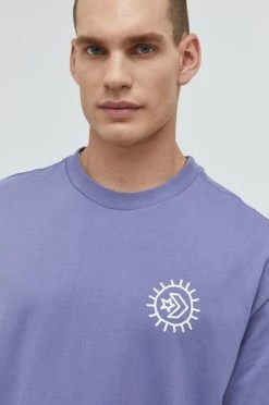 Ανδρικά Μπλουζάκια Βαμβακερό μπλουζάκι Converse μοβ -Converse Εκπτώσεις unnamed file 1108