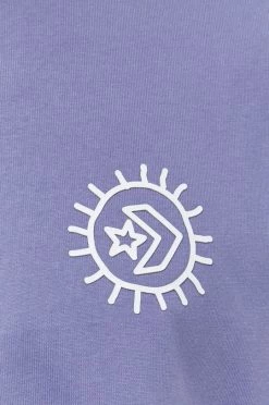 Ανδρικά Μπλουζάκια Βαμβακερό μπλουζάκι Converse μοβ -Converse Εκπτώσεις unnamed file 1109