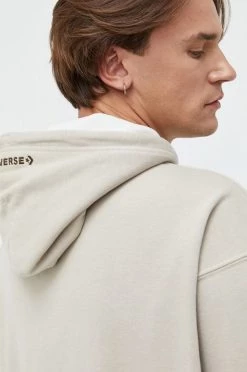 Ανδρικά Χωρίς φερμουάρ Μπλούζα Converse μπεζ, με κουκούλα -Converse Εκπτώσεις unnamed file 120