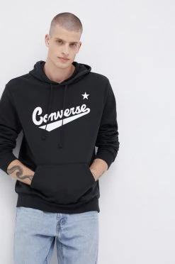 Ανδρικά Χωρίς φερμουάρ Μπλούζα Converse χρώμα: μαύρο