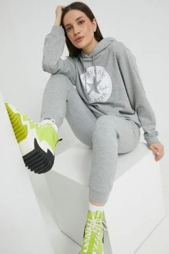 Χωρίς φερμουάρ Μπλούζα Converse γκρι, με κουκούλα