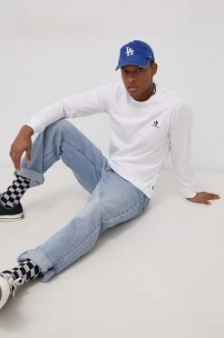 Ανδρικά Μακρυμάνικα Βαμβακερό πουκάμισο με μακριά μανίκια Converse άσπρο