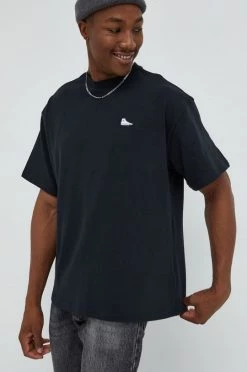 Κοντομάνικο Βαμβακερό μπλουζάκι Converse μαύρο