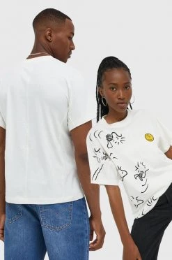 Κοντομάνικο Βαμβακερό μπλουζάκι Converse μπεζ